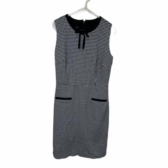 Talbots Tipped Pointe Tie‎ Neck Dress Houndstooth - Picture 1 of 5